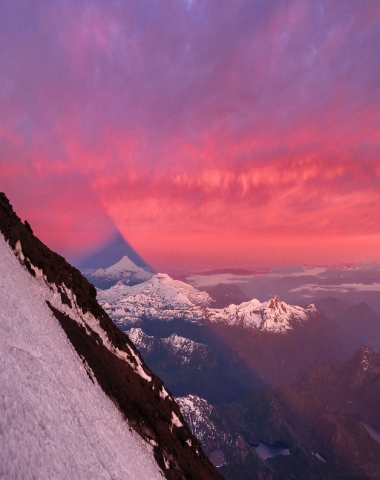 Sunrise over Volcano Lanin in Patagonia