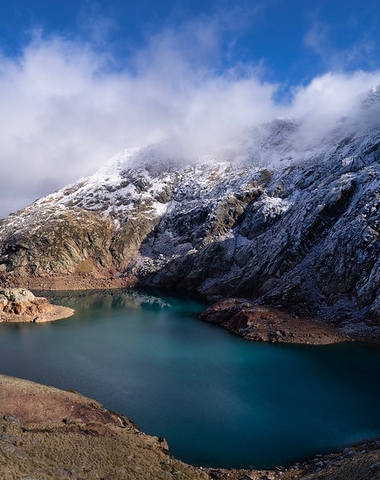 Beautiful landscape -  Turquoise Lake in French Pyrenees