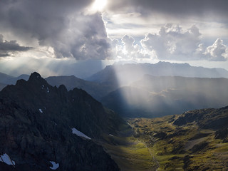 Sunlight breaking through clouds