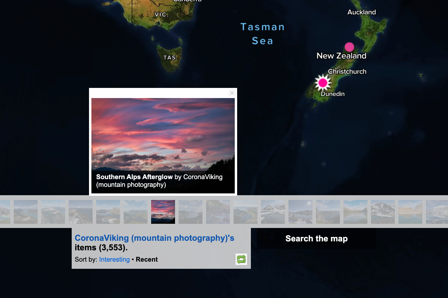 Flickr Map of New Zeland Locations