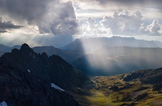 Sunset in Alps near Chamonix