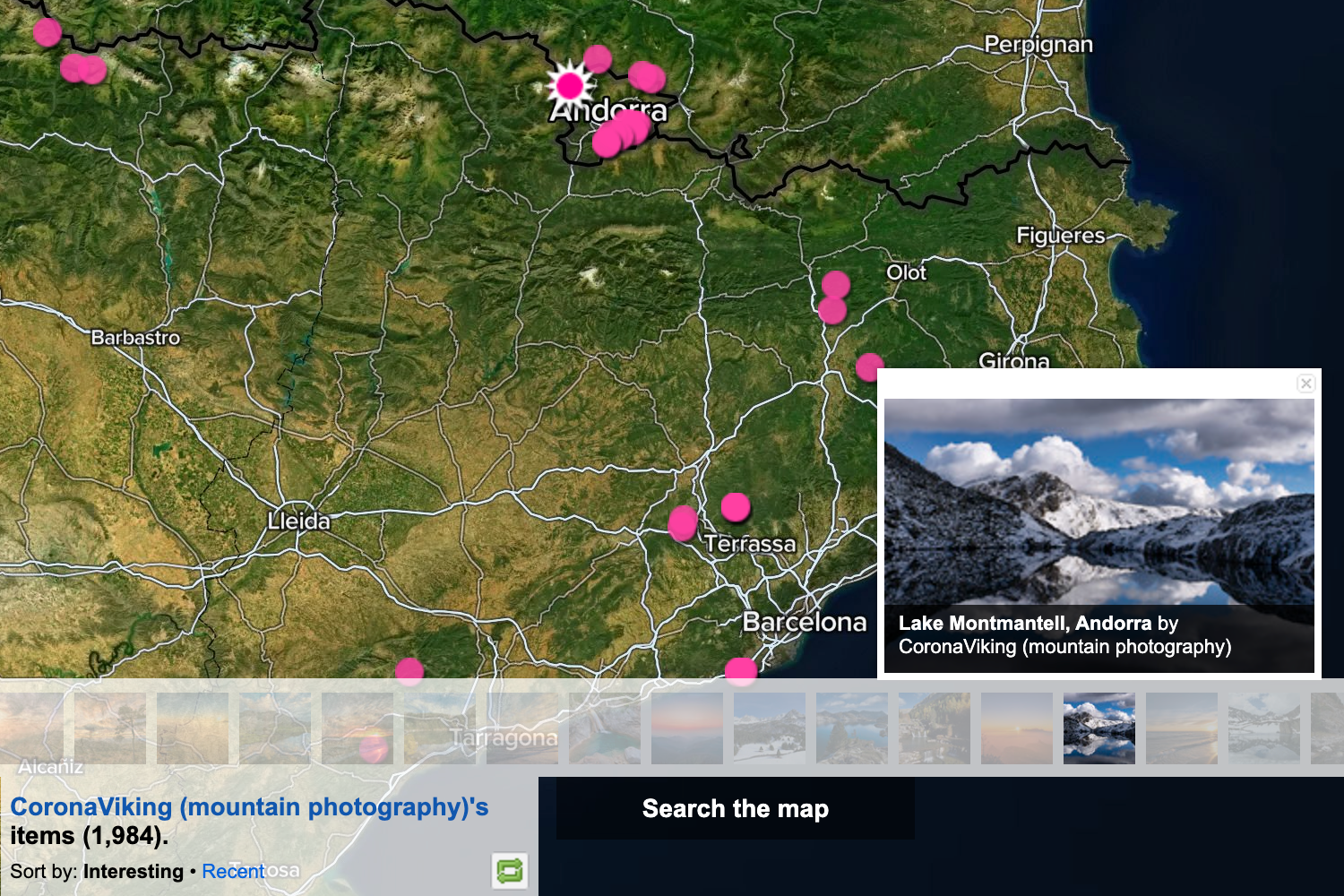 Flickr Map of Pyrenees & Mediterranean Locations